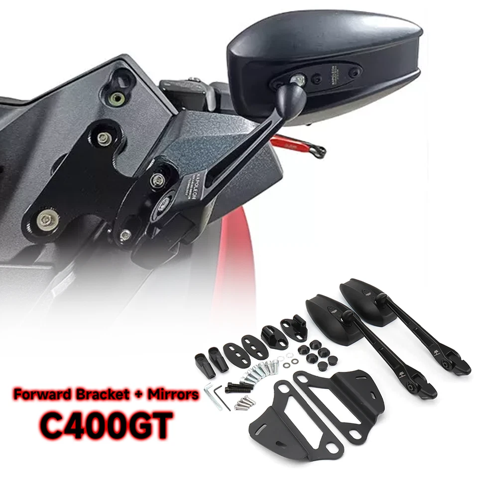 Kit de soporte de espejo retrovisor C 400 GT C 400 X negro para BMW C400GT C400X Foto 2 de 4