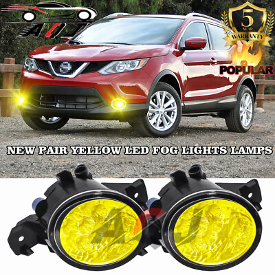 New Pair of Yellow Fog Lights Lamps Front Bumper For NISSAN ROGUE SPORT 17-19 US