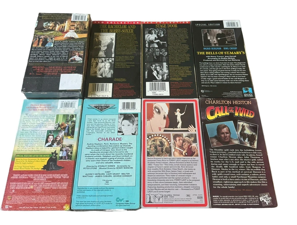 Lot of 8 Classic Films on 9 VHS Tapes Gone With The Wind-Wizard Of Oz New/Sealed Foto 3 de 4