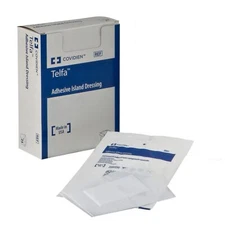 Telfa Adhesive Dressing, 4'' X 4'' Non-Woven, White Sterile, Box of 25