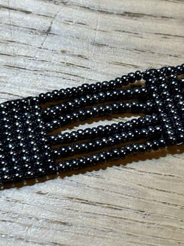 Vintage Beaded Black Cuff Bracelet - Picture 7 of 16