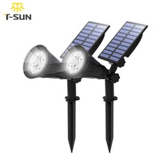 2pcs Solar Power Spot Lights Outdoor Led Garden Lawn Landscape Path Wall Lamp Us