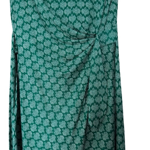 Diane von Furstenberg Della Silk Jersey Knit Stretch Dress Green Sleeveless Sz6 - Picture 5 of 9