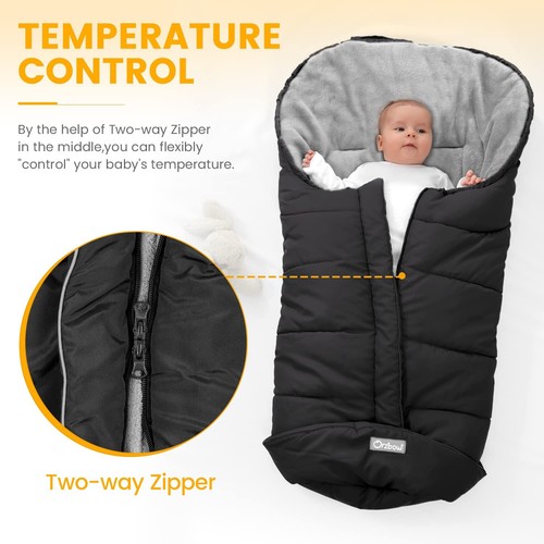 Orzbow Warm Wimpelsack Universal, Kinderwagen Schlafsack kaltes Wetter, wasserdicht - Bild 3 von 7