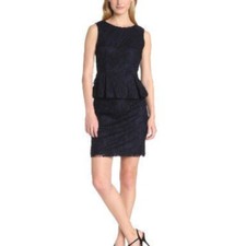 Adrianna Papell Lace Peplum Navy size 6 #13 NWT 