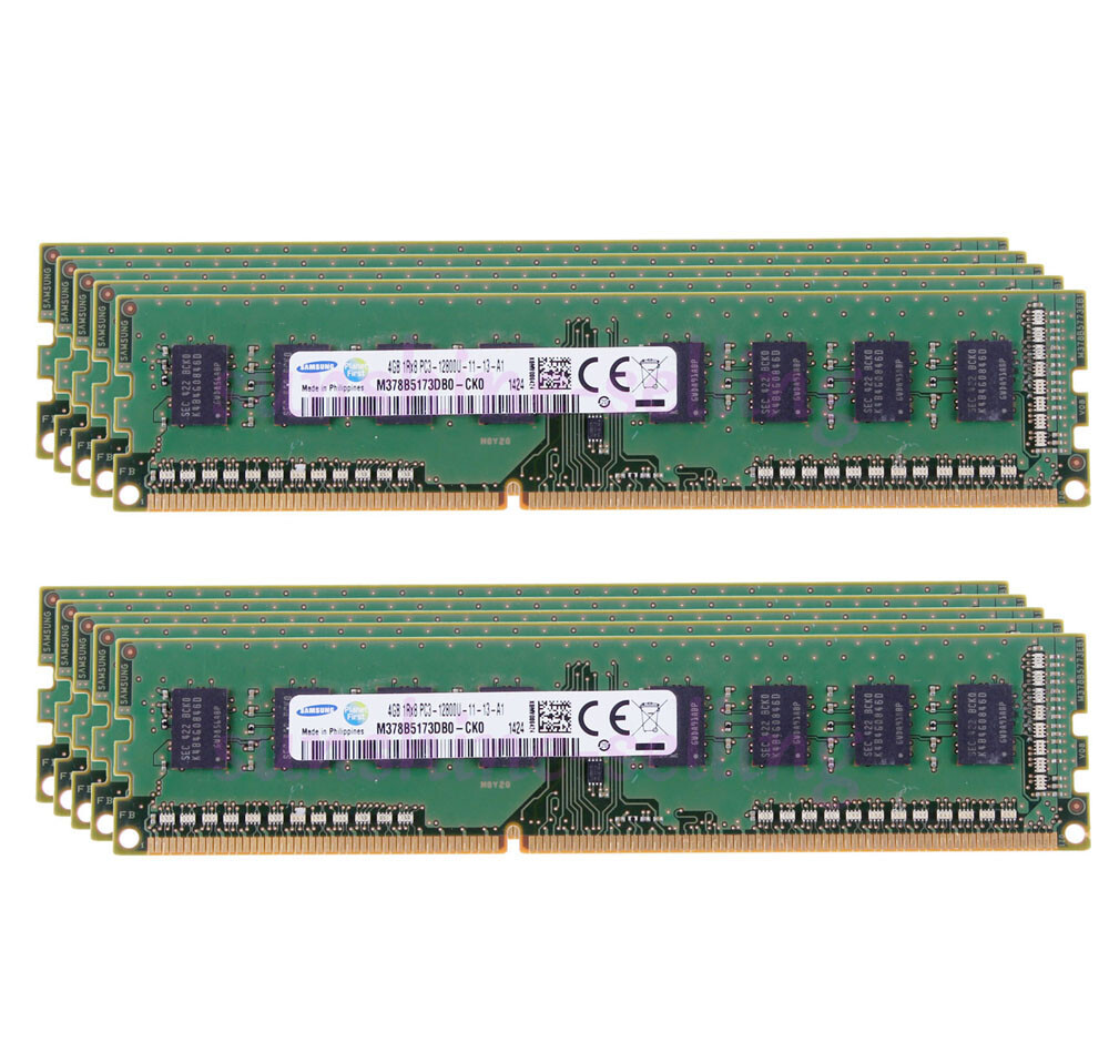 10X 4GB Samsung 1Rx8 PC3-12800 DDR3 1600Mhz 240Pin Desktop Memory
