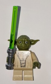 Lego Star Wars mini figure Yoda with light saber set 75017-1 near mint