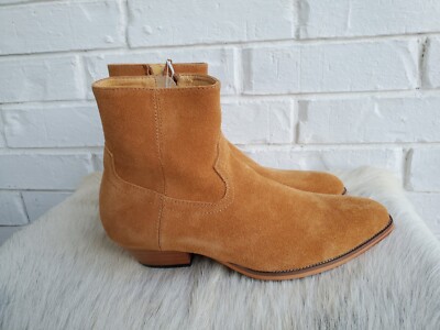 Civil Regime Men’s Tan Leather Suede Chelsea Western Ankle Boots Size 7 Tan New Civil Regime Camel Brown Suede Leather Chelsea Boots Mens Sz  main image 3