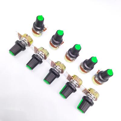  10Units 100K B100K OHM Linear Taper Rotary Potentiometer POT Green Knob