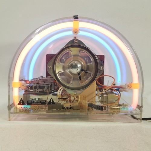 Refurbished Hypersonic Retro Neon Acrylic Lighted AM/FM Radio Model NTR-89 WORKS - Picture 10 of 18