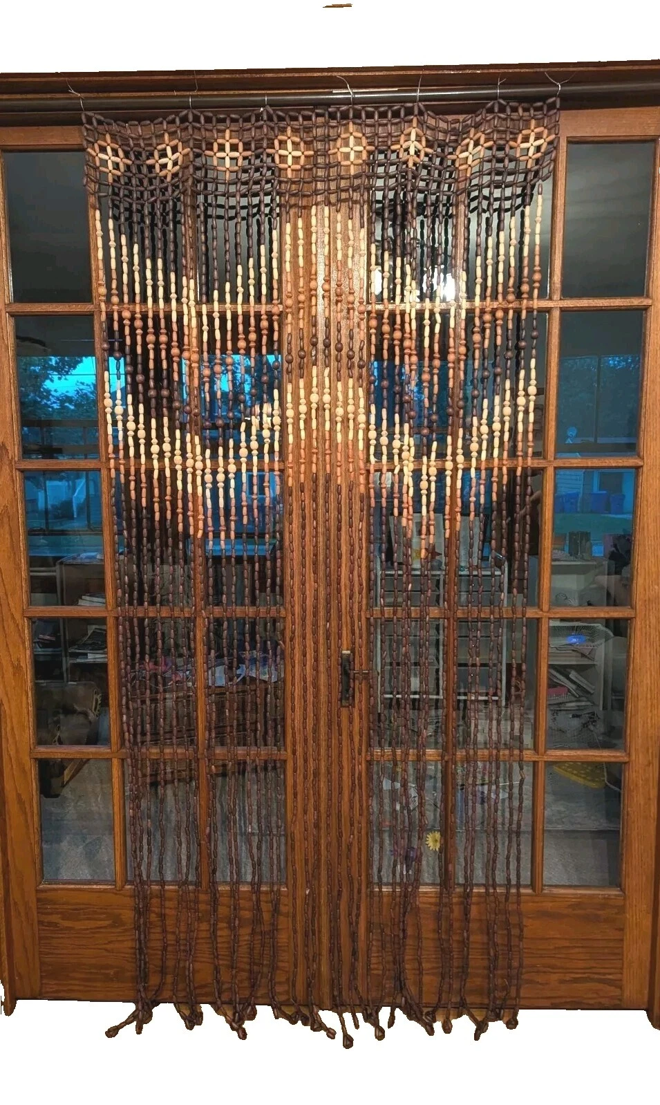 Cortinas de Ventana geométrico con cuentas