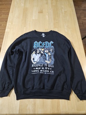 AC/DC By GTS Digital Retro Gildan Heavy Blend  Sweatshirt Men s L Black @E1