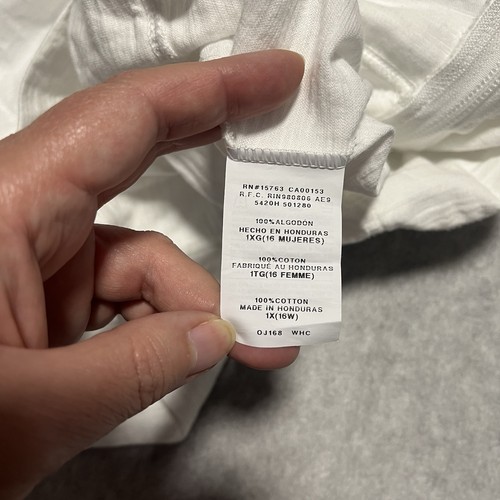 Just My Size Women's Hooded Sweatshirt Hoodie White Full Zip Lightweight 1X /16W - Picture 8 of 9