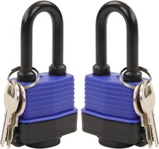 2Pcs Heavy-Duty 44mm 1.75" Out-Door Padlock Keyed-Alike, Water-Proof Cove