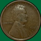 1916-S Lincoln Wheat Cent Fine F Coin #34923