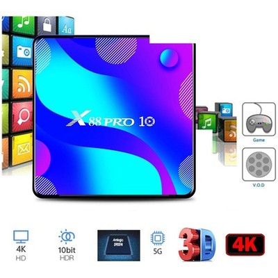 X88 Pro 10 Android Tv Box 11.0 Smart Tv Box Rk3318 2Gb 16Gb Support 2.4G/5G