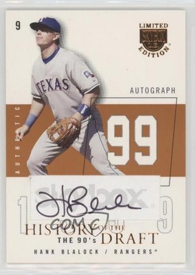 2004 Skybox Limited Edition Copper 54/99 Hank Blalock #HDA-HB Auto 4at