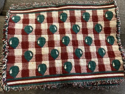 Set 4 Vintage Balloon Gingham Placemats Woven Fringe Retro Table Linens 