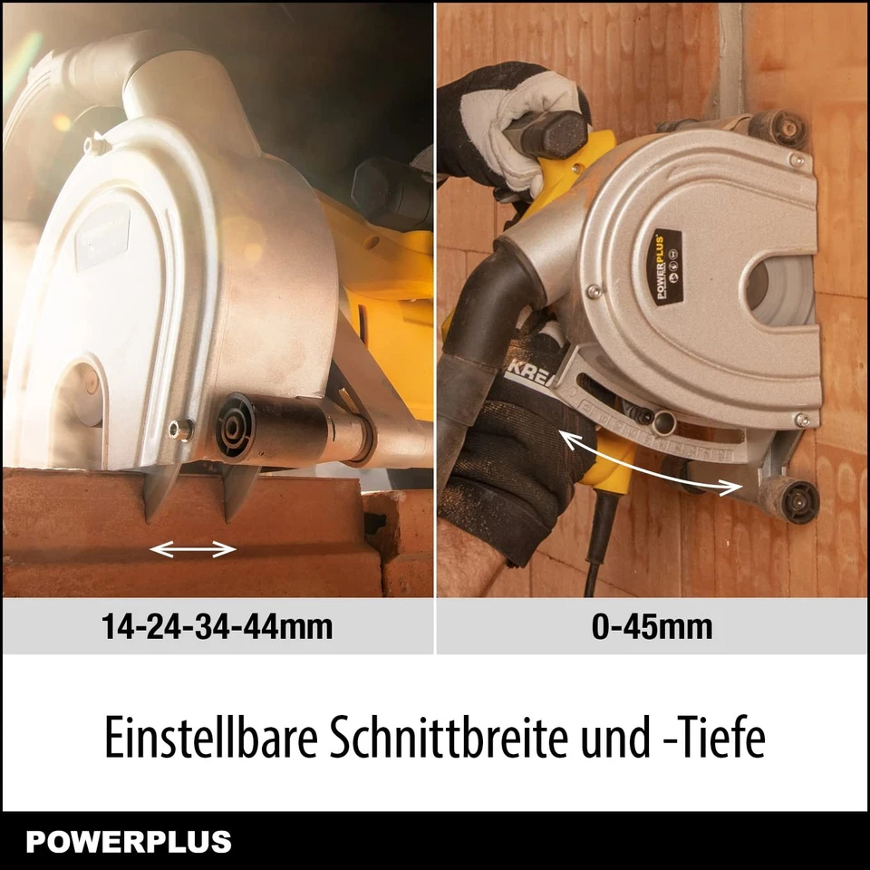 POWER plus Mauernutfräse POWX0650 - Profi Schlitzfräse mit 1800 Watt und Säge... - Bild 3 von 4