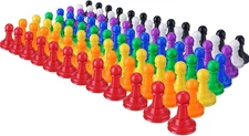 Hestya 96 Pcs Board Game Pieces Multicolor Plastic Pawn Pieces for Board Chess C
