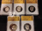 1971-S 1973-S 1974-S 1980-S 1986-S Kennedy Half Dollar set  Slabs PR70