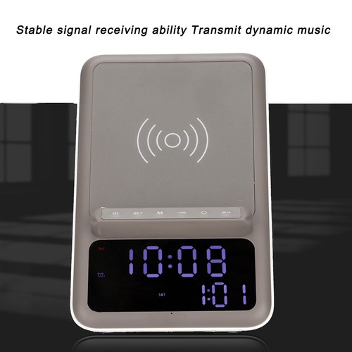 Bedside Alarm Clock Fast Charging Wireless Chargers Phone Charging Station - Photo 12 sur 12