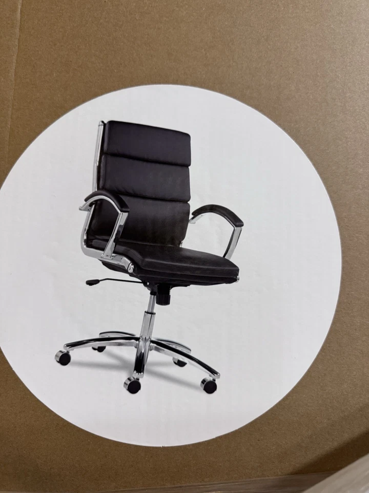 Silla giratoria de cuero negro Alera Neratoli Series ALENR4219 Foto 2 de 4