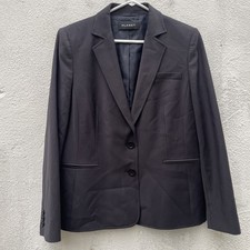 Planet Blazer Tailored Fine Wool Womens 14 Black Single Breasted Office Academia