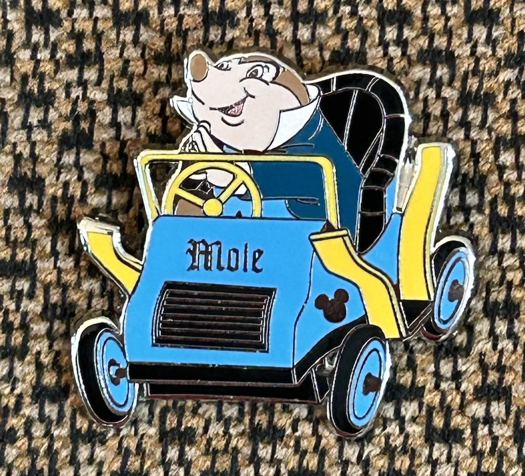 Disney DLR Disneyland 2007 Hidden Mickey Mr Toads Wild Ride Mole Pin Blue Car