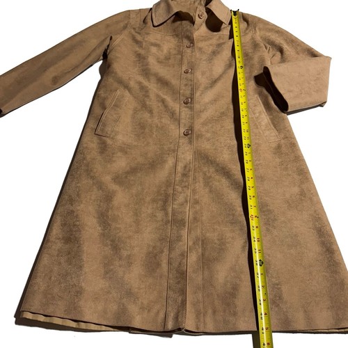 vintage Forecaster of Boston faux suede trench coat size 16 USA - Picture 11 of 11