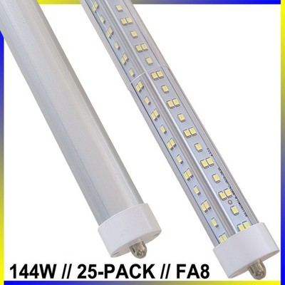 T8 8FT Led Tube Light Bulbs FA8 Single Pin 144W 8FOOT Led Shop Lights 25PC