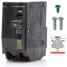 Genuine Square D QO250 Circuit Breaker Kit, 50 Amp (50A) Double Pole (2 Pole)...