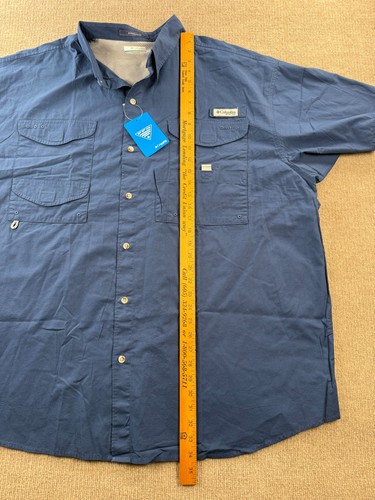 Columbia Hemd Herren 3XL PFG Bonehead Kurzarm Knopfleiste blau belüftet Angeln - Bild 6 von 9