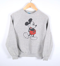 80s Disney Mickey Mouse Sweatshirt Adult Medium Large Gray Character Fashions