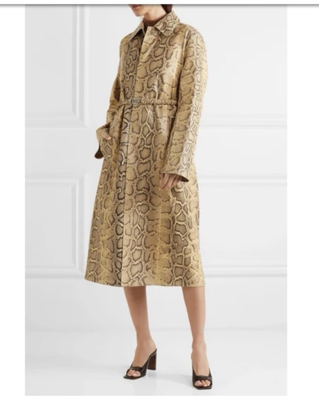 RARE COLLECTION RUNWAY 7.9K PRE FALL 2019 PYTHON TRENCH COAT NWTGS SZ I44