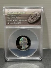1960 Black Ruthenium and Hologram Washington Quarter 90% Silver ANACS Genuine 25