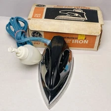 Vintage General Electric GE F47 Travel Spray Steam & Dry Iron Original Box WORKS