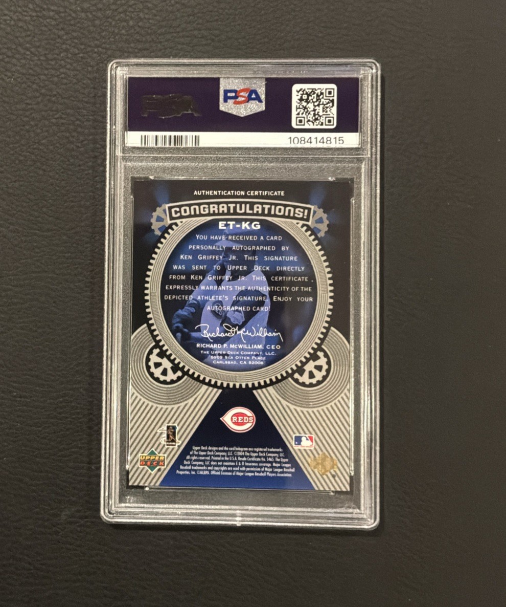 2004 UD ETCHINGS ETCHED IN TIME BLACK #ET-KG KEN GRIFFEY JR. /1625 PSA 7 view 3