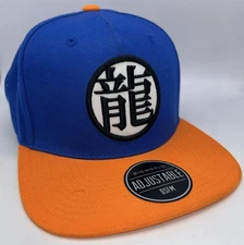 Dragon Ball Z Super Hat Blue Orange  Snapback Anime Manga Japan Bioworld Cap