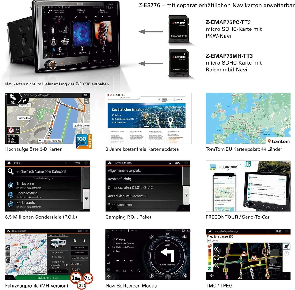 Autoradio ZENEC Z-E3776 9 pollici compatibile con Fiat Ducato III 250, 251... - Immagine 3 di 4