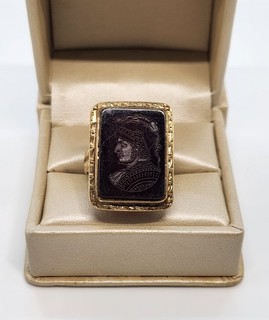 14k Gold Vintage Intaglio Ring 12.5 Grams Size 10.25 Gorgeous Old Ring