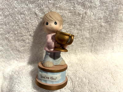 Precious Moments Boy With Trophy You're  No. 1 1998 3 7/8'' T x 2'' x 1 3/4''