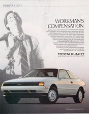 Toyota Celica 1989 Vintage Print Ad White GT-S Sport Coupe