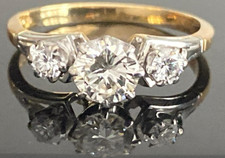 18ct Gold 0.8ct Diamond Engagement Trilogy Ring 18 Carat 3 Stones 18K