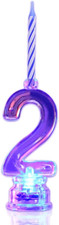 Birthday Number Candle Set, Flashing Multicolor Changing LED Birthday Cake Toppe