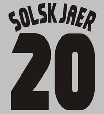 Solskjaer #20 1998-2000 name print and number Felt Player Champions League