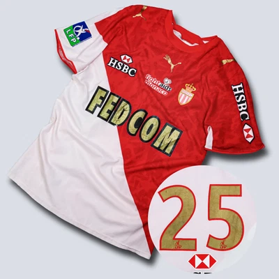 AS MONACO 2007-08 #25 HOME SHIRT PLAYER ISSUE PREPARED - MAILLOT PUMA VINTAGE - Photo 1/4