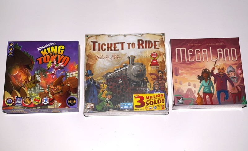 Board Game LOT King of Tokyo Ticket to Ride Megaland Kids Family Red Raven