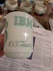 Vintage Anchor Hocking Milk Glass IBM 100% Team Rare Tech Collectible Fire-King