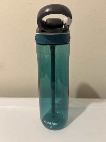 Botella de agua Contigo AutoSpout 24 oz. Tapa recortable de plástico verde azulado Ashland - Imagen 4 de 8